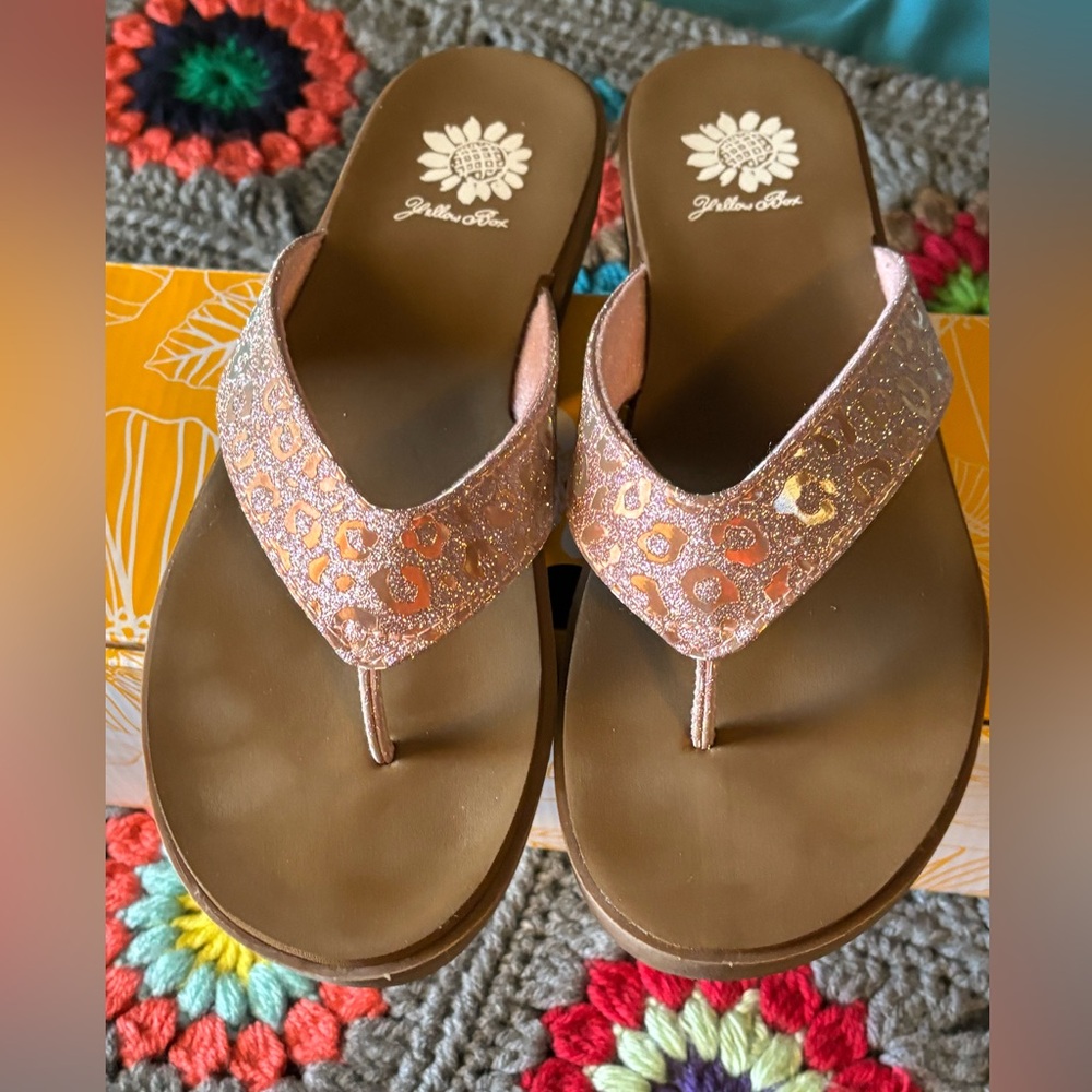 Yellow Box Glittery Brown Sandals